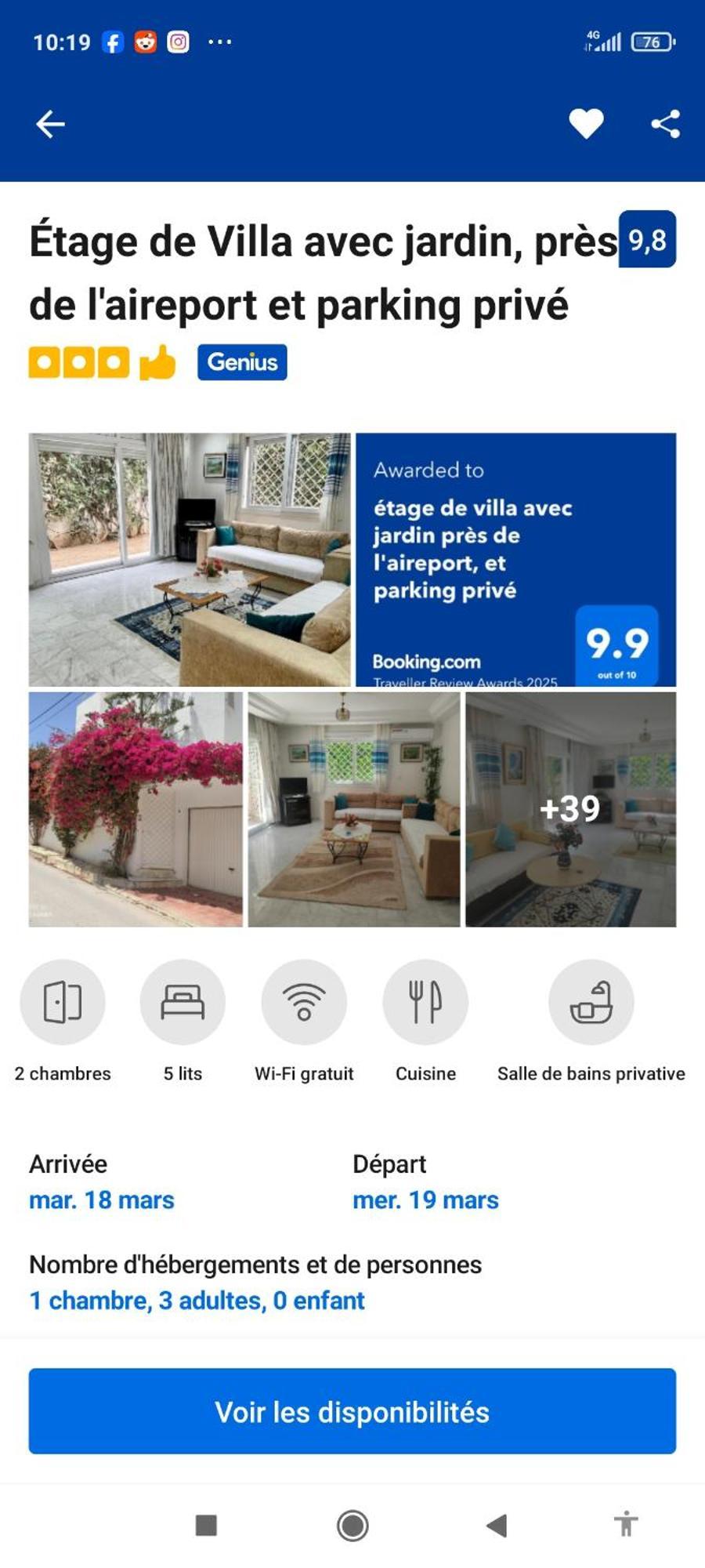 Etage De Villa Avec Jardin, Pres De L'Aireport Et Parking Prive Arjána Kültér fotó